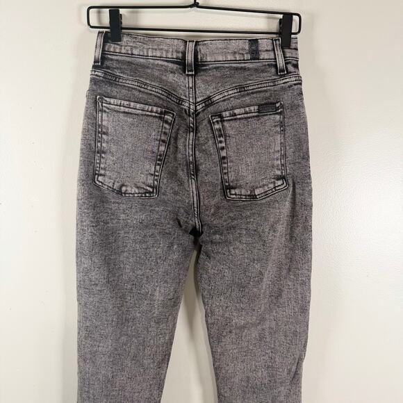 7 For All Mankind Smoke Grey Retro Corset High Rise Skinny Jeans Womens Size 26 - Picture 7 of 11